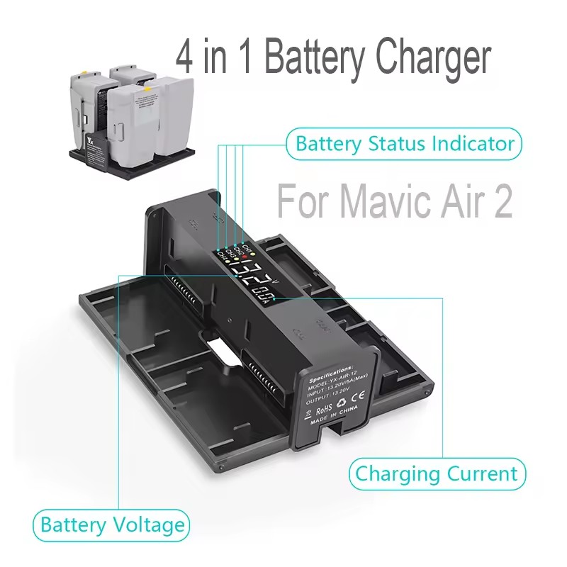 Drone Battery Smart - 4-in-1 tragbarer faltbarer Lade-Hub für Mavic